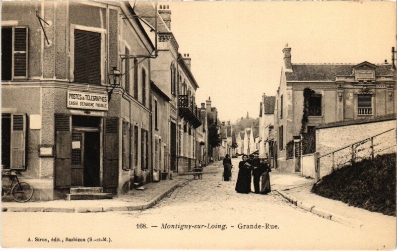 Carte postale ancienne Montigny-sur-Loing Grande Rue à Montigny-sur-Loing