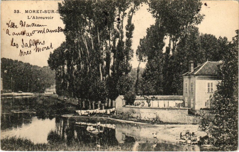 Carte postale ancienne Moret-sur-Loing Abreuvoir