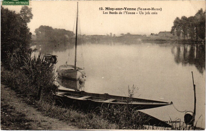 Carte postale ancienne Misy-sur-Yonne Les Bords de l'Yonne à Misy-sur-Yonne
