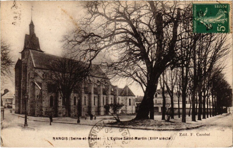 Carte postale ancienne Nangis L'Eglise Saint-Martin à Nangis