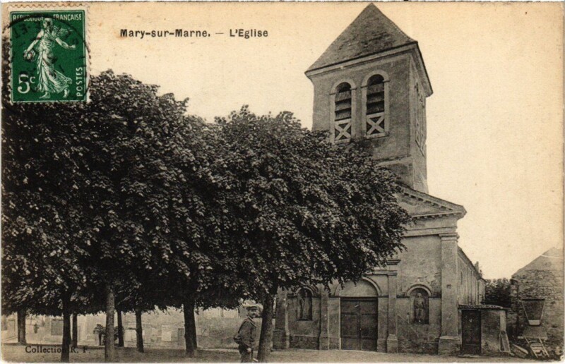 Carte postale ancienne Mary-sur-Marne Eglise à Mary-sur-Marne