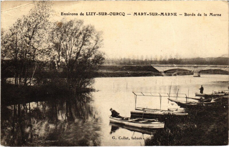 Carte postale ancienne Mary-sur-Marne Bords de la Marne à Mary-sur-Marne