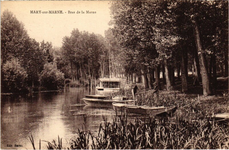 Carte postale ancienne Mary-sur-Marne Bords de la Marne à Mary-sur-Marne