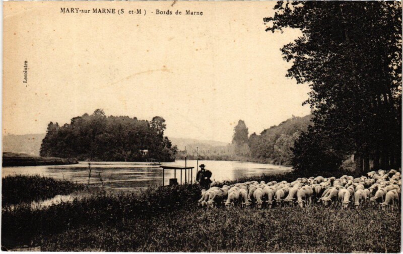 Carte postale ancienne Mary-sur-Marne Bords de Marne à Mary-sur-Marne