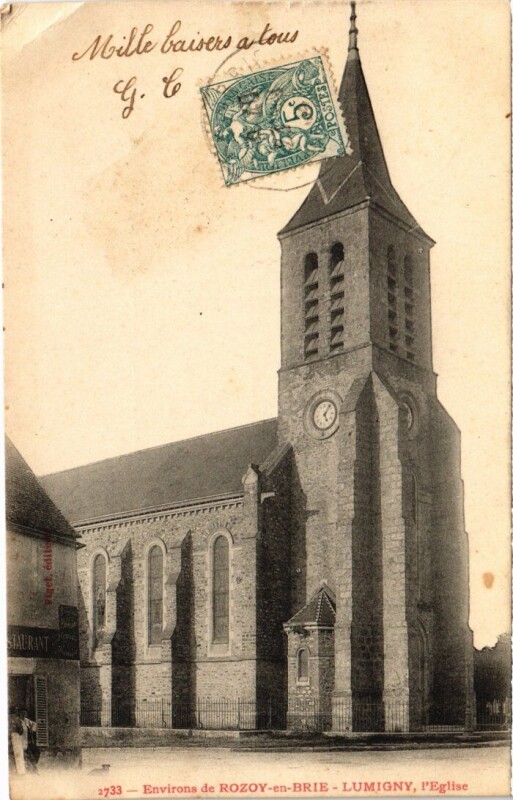 Carte postale ancienne Lumigny Eglise