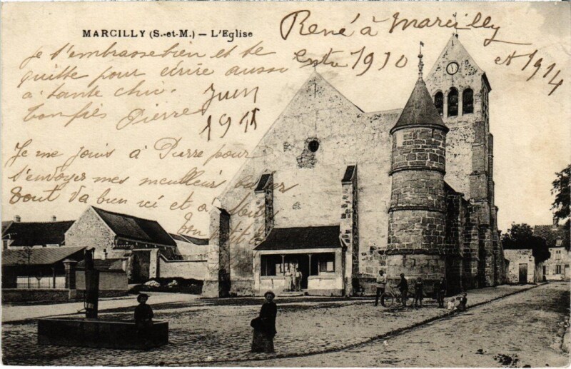Carte postale ancienne Marcilly Eglise à Marcilly