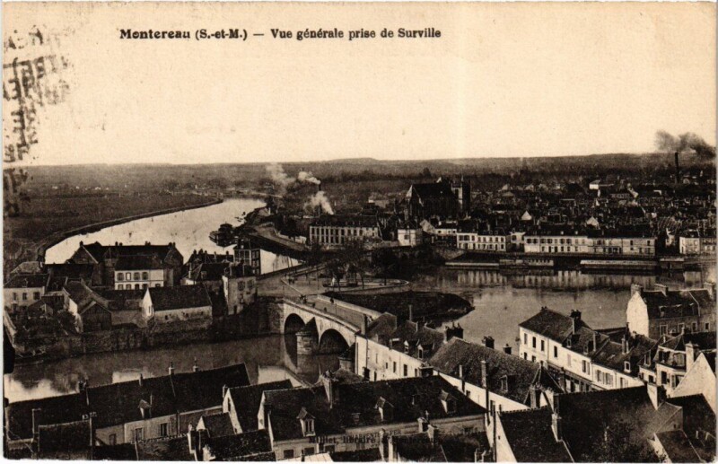 Carte postale ancienne Montereau-Fault-Yonne Vue Generale à Montereau-Fault-Yonne