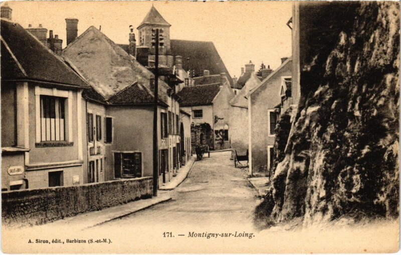 Carte postale ancienne Montigny-sur-Loing Rue - Street Scene à Montigny-sur-Loing