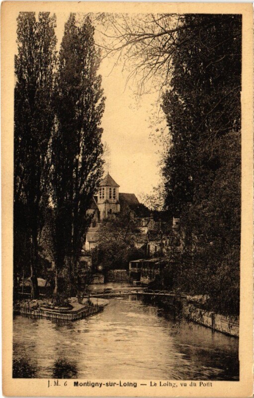 Carte postale ancienne Montigny-sur-Loing Le Loing - Vu du Pont à Montigny-sur-Loing