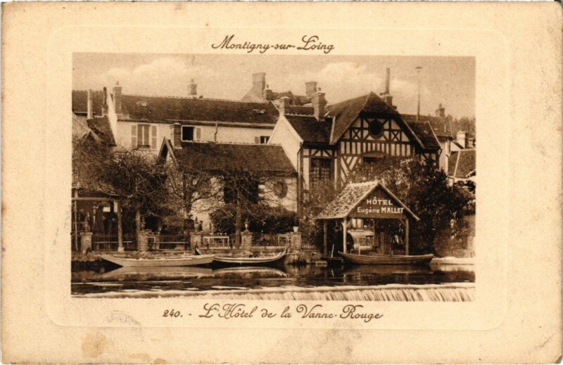 Carte postale ancienne Montigny-sur-Loing L'Hotel de la Vanne Rouge à Montigny-sur-Loing
