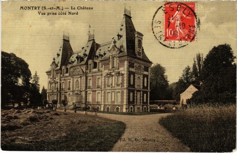 Carte postale ancienne Montry Le Chateau - Vue prise Cote Nord à Montry