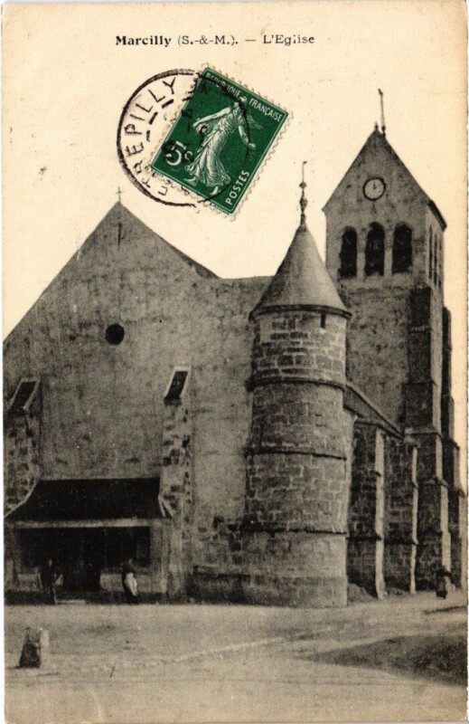 Carte postale ancienne Marcilly Eglise à Marcilly