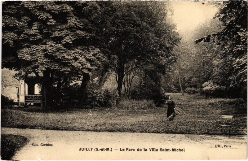 Carte postale ancienne Juilly Le Parc de la Villa Saint-Michel à Juilly