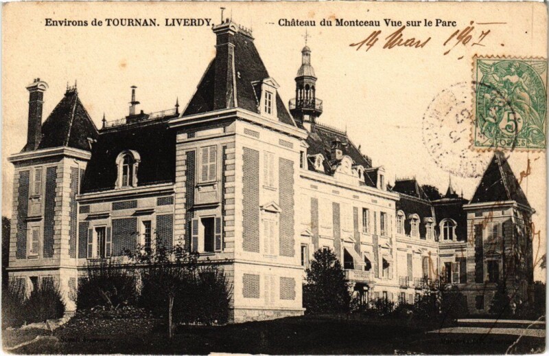 Carte postale ancienne Liverdy-en-Brie Chateau de Monceau - Vue sur le Parc à Liverdy-en-Brie