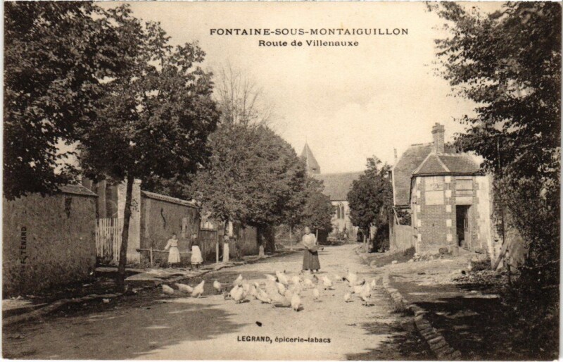 Carte postale ancienne Louan-Villegruis-Fontaine Fontaine-sous-Montaiguillon - Street à Louan-Villegruis-Fontaine