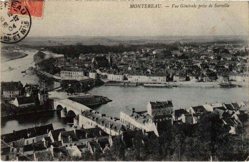Carte postale ancienne Montereau-Fault-Yonne Vue Generale à Montereau-Fault-Yonne