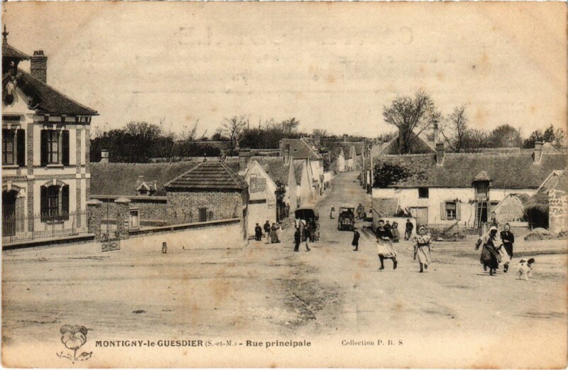 Carte postale ancienne Montigny-le-Guesdier Rue Principale à Montigny-le-Guesdier