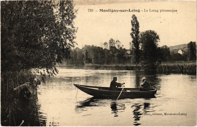 Carte postale ancienne Montigny-sur-Loing Le Loing Pittoresque à Montigny-sur-Loing