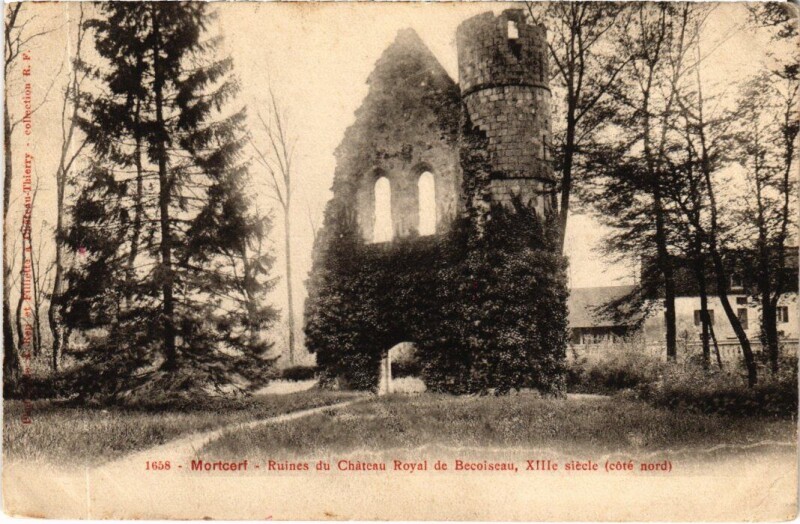 Carte postale ancienne Mortcerf Ruines du Chateau Royal de Becoiseau à Mortcerf