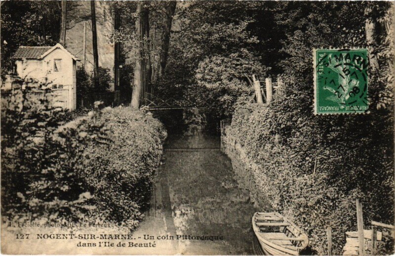 Carte postale ancienne Nogent sur Marne un coin pittoresque dans l'Ile de Beaute à Nogent-sur-Marne