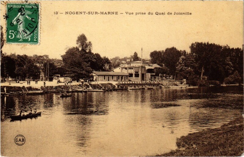 Carte postale ancienne Nogent sur Marne vue prise du Quai de Joinville à Nogent-sur-Marne