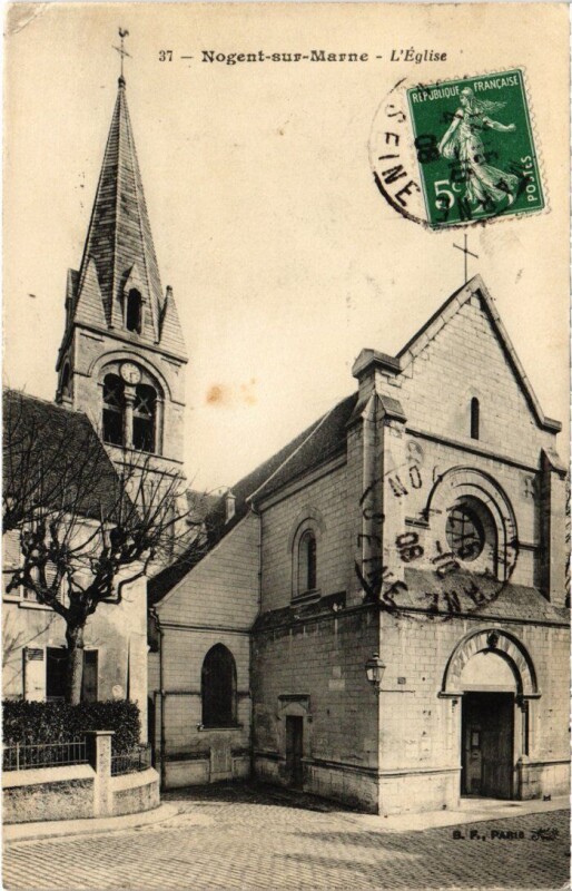 Carte postale ancienne Nogent sur Marne Eglise à Nogent-sur-Marne