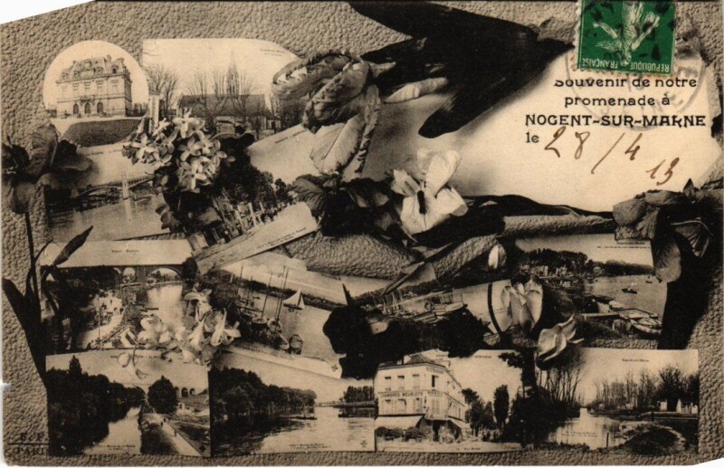 Carte postale ancienne Nogent sur Marne souvenir à Nogent-sur-Marne