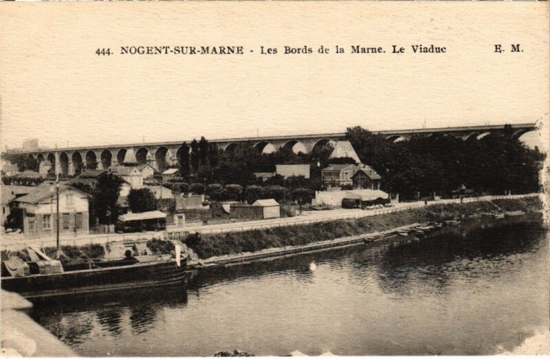 Carte postale ancienne Nogent sur Marne Les Bords de la Marne Le Viaduc à Nogent-sur-Marne