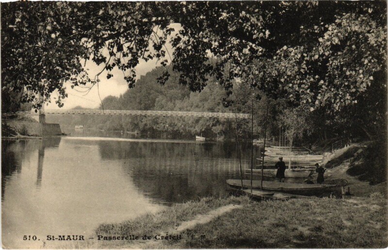 Carte postale ancienne St Maur Passerelle de Creteil