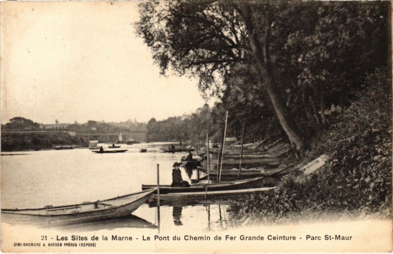 Carte postale ancienne St Maur Pont du Chemin de Fer