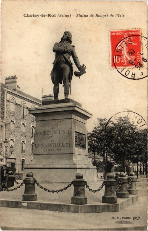 Carte postale ancienne Choisy le Roi Statue de Rouget de l'Isle à Choisy-le-Roi