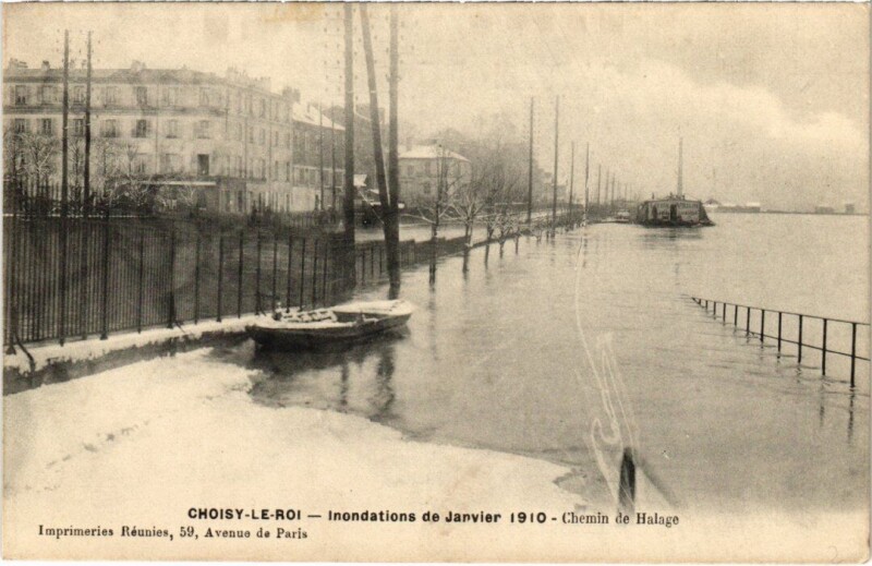 Carte postale ancienne Choisy le Roi Chemin de Halage à Choisy-le-Roi