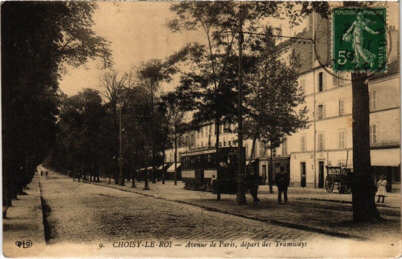 Carte postale ancienne Choisy le Roi Avenue de Paris à Choisy-le-Roi