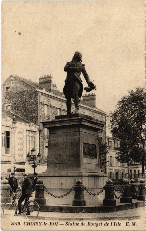 Carte postale ancienne Choisy le Roi Statue de Rouget de l'Isle à Choisy-le-Roi