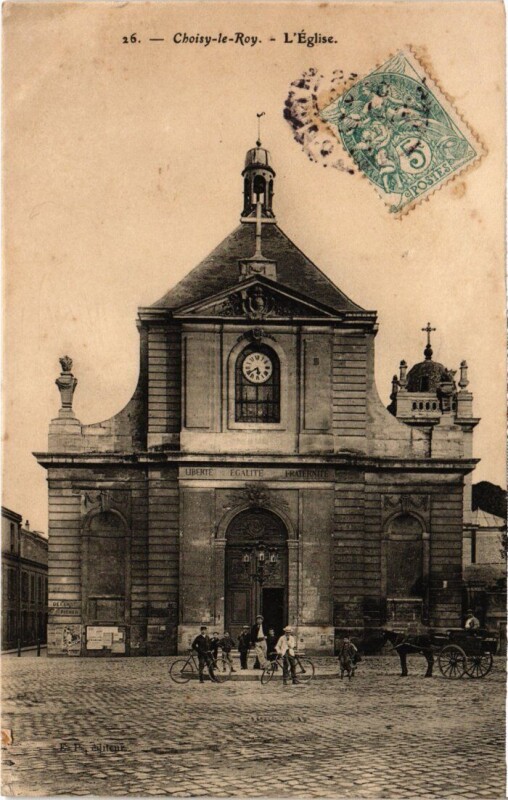 Carte postale ancienne Choisy le Roi Eglise à Choisy-le-Roi