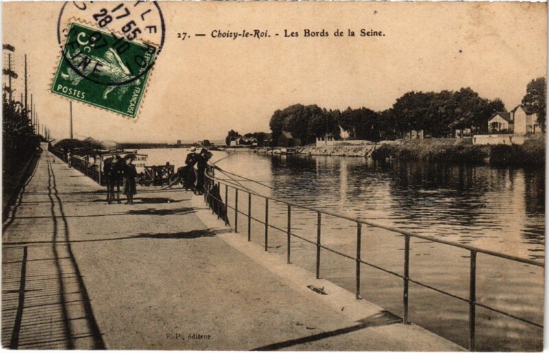 Carte postale ancienne Choisy le Roi Les Bords de la Seine à Choisy-le-Roi