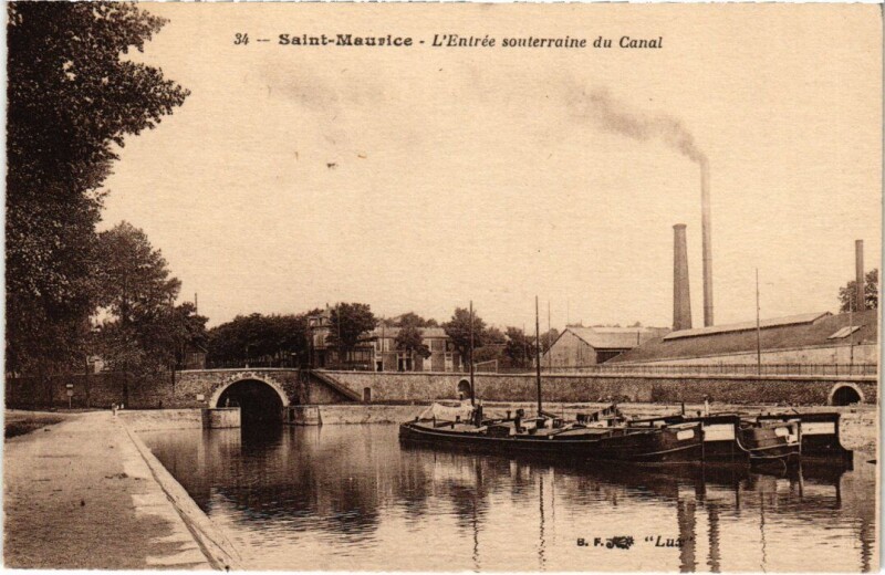 Carte postale ancienne St Maurice Entree souterraine du Canal