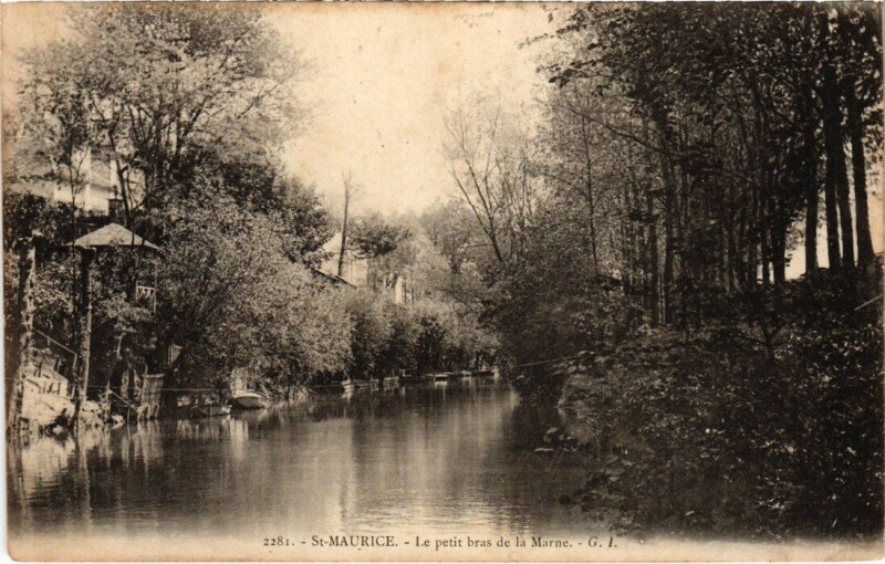 Carte postale ancienne St Maurice Le petit bras de Marne