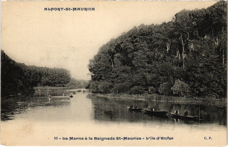 Carte postale ancienne Maisons Alfort Ile d'Enfer à Maisons-Alfort