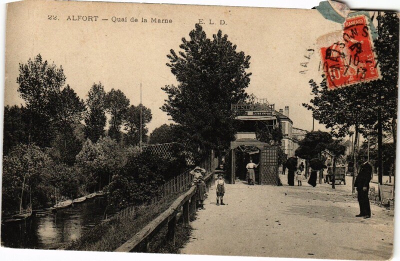 Carte postale ancienne Maisons Alfort Quai de la Marne à Maisons-Alfort