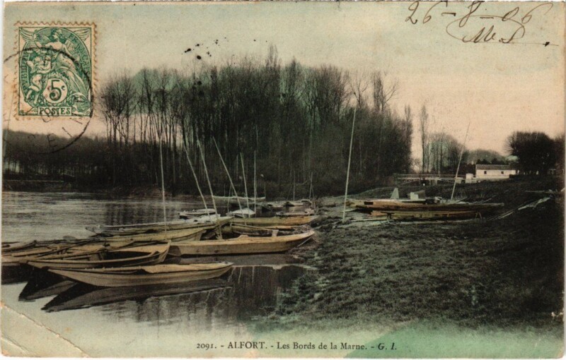Carte postale ancienne Maisons Alfort Les Bords de la Marne à Maisons-Alfort
