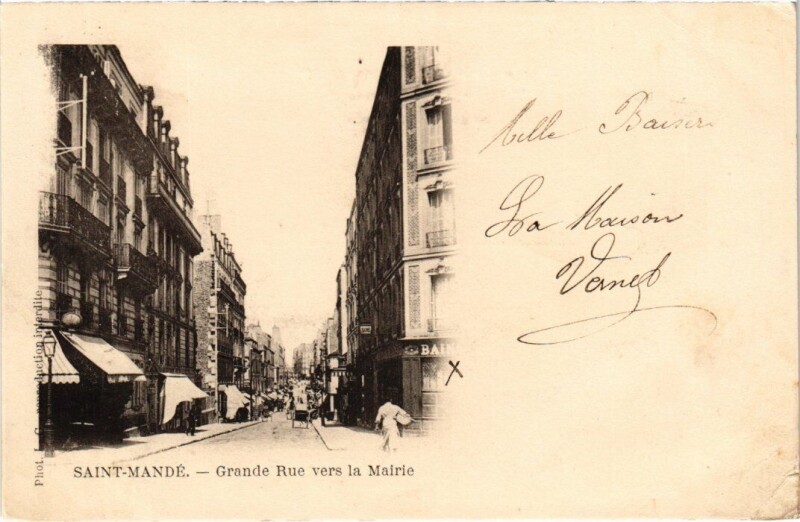 Carte postale ancienne St Mande Grande Rue