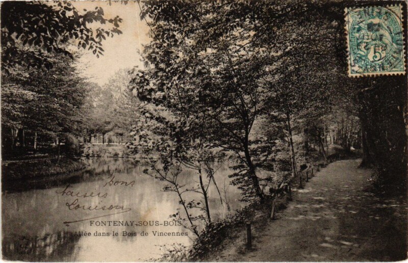 Carte postale ancienne Fontenay Allee dans le Bois de Vincennes à Vincennes