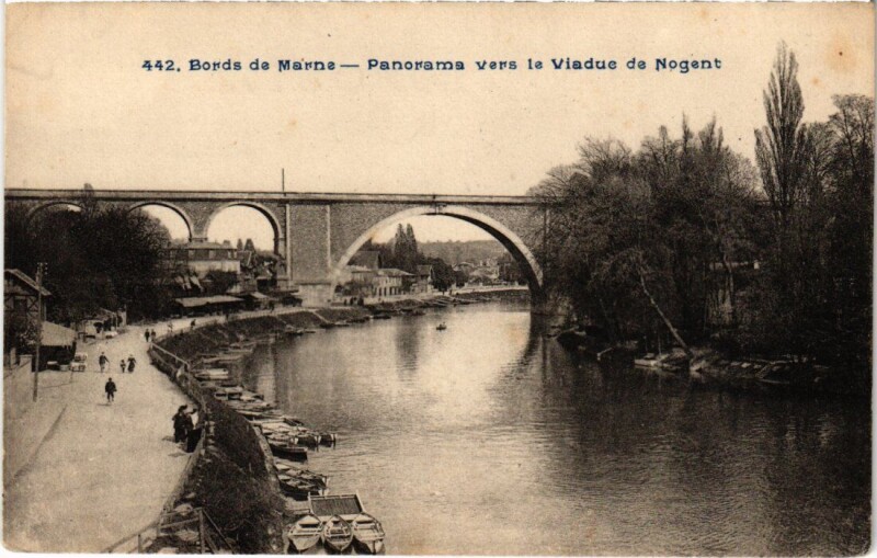 Carte postale ancienne Nogent sur Marne panorama vers le Viaduc à Nogent-sur-Marne