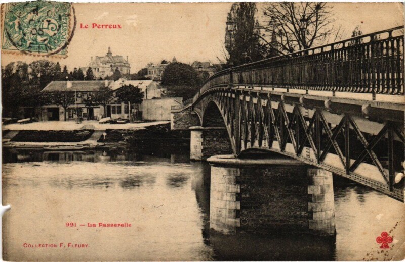 Carte postale ancienne Nogent sur Marne La Passerelle à Nogent-sur-Marne