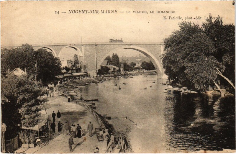 Carte postale ancienne Nogent sur Marne Le Viaduc à Nogent-sur-Marne