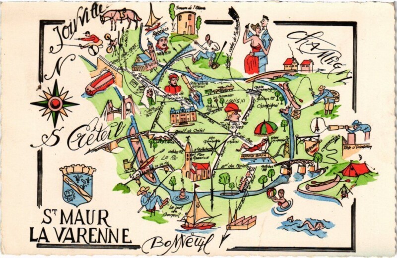 Carte postale ancienne St Maur souvenir