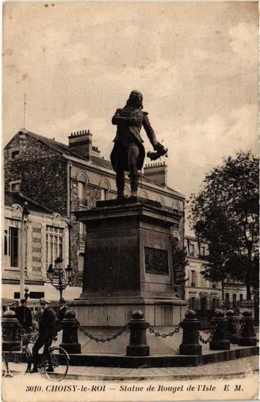 Carte postale ancienne Choisy le Roi Statue de Rouget de l'Isle à Choisy-le-Roi