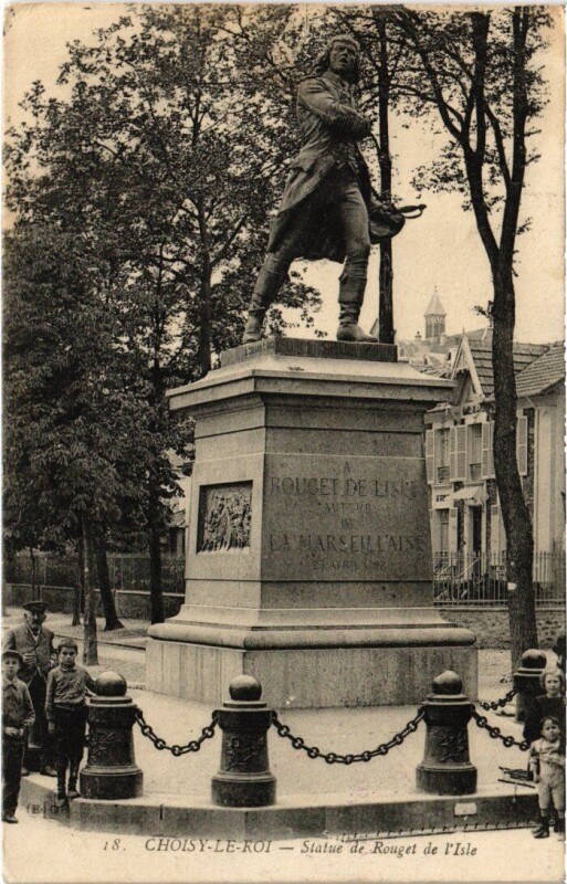 Carte postale ancienne Choisy le Roi Statue de Rouget de l'Isle à Choisy-le-Roi
