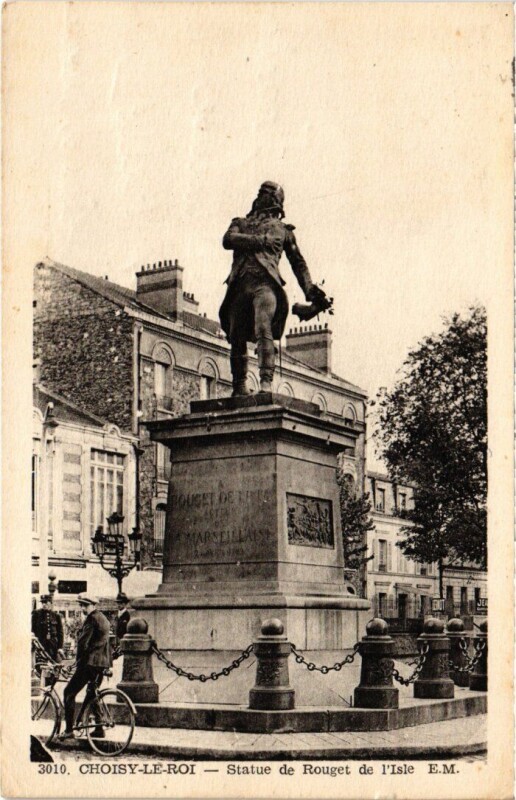 Carte postale ancienne Choisy le Roi Statue de Rouget de l'Isle à Choisy-le-Roi